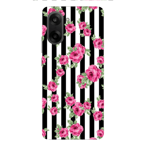 Oneplus Nord CE 5 Roses and black line Transparent Silicone TPU Θήκη